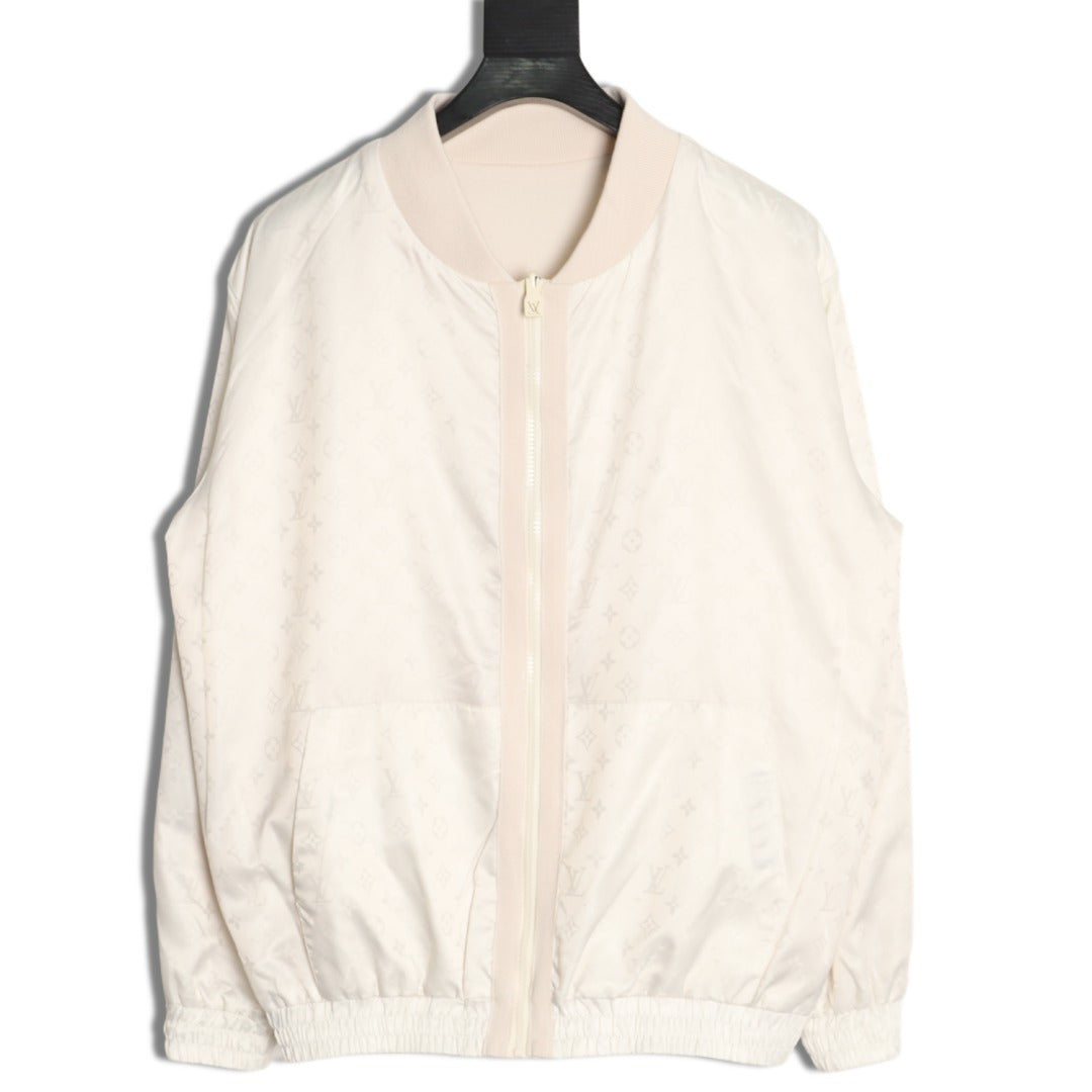 Louis Vuitton LV Tricolor Monogram Reversible Ivory Bomber Jacket