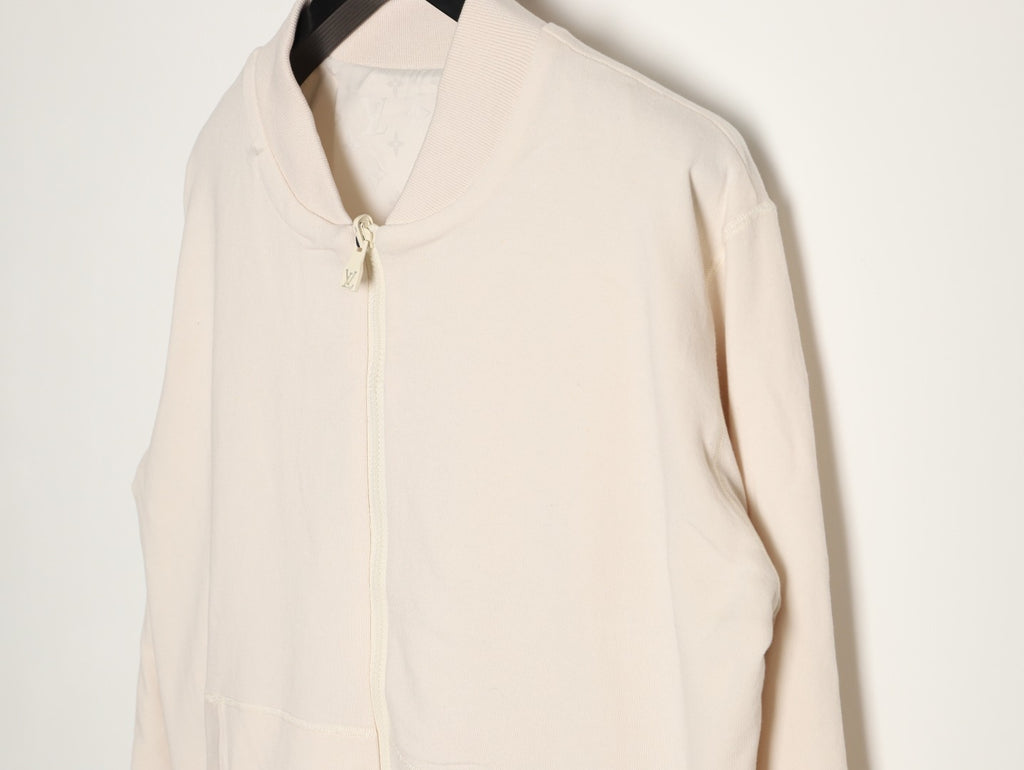 Louis Vuitton LV Tricolor Monogram Reversible Ivory Bomber Jacket