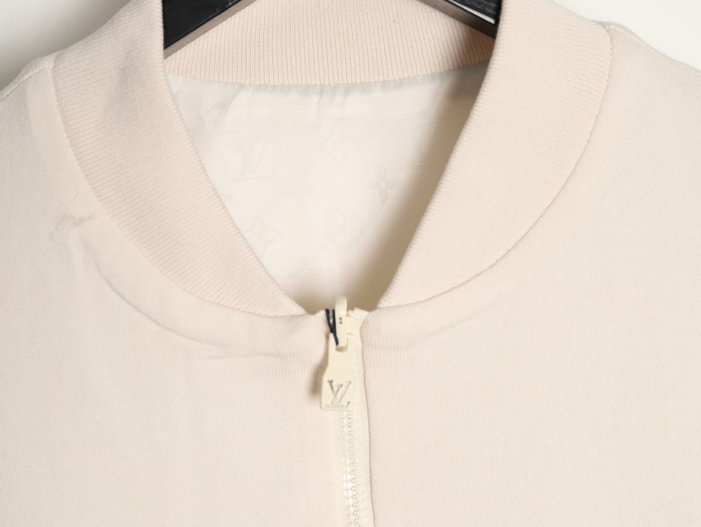 Louis Vuitton LV Tricolor Monogram Reversible Ivory Bomber Jacket