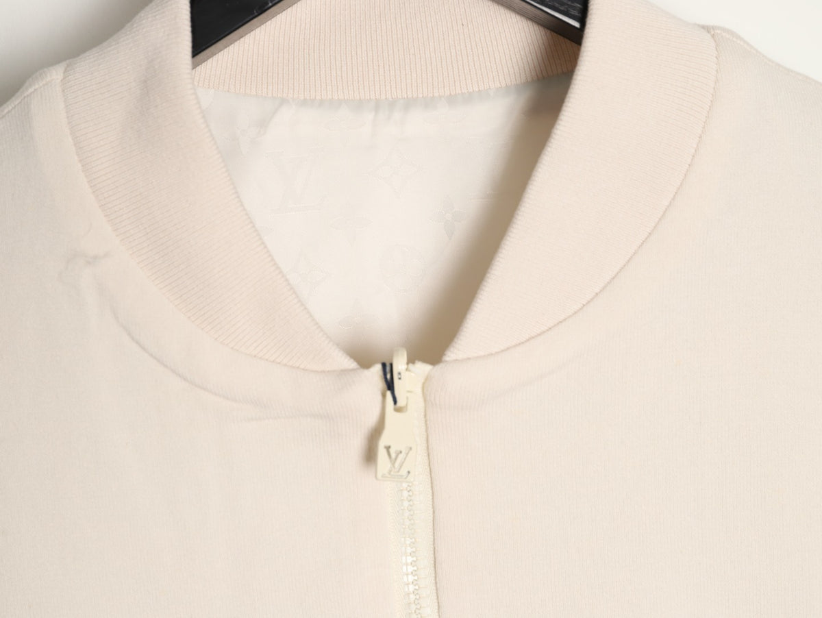 Louis Vuitton LV Tricolor Monogram Reversible Ivory Bomber Jacket