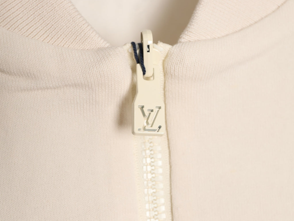 Louis Vuitton LV Tricolor Monogram Reversible Ivory Bomber Jacket