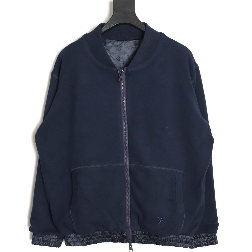 Louis Vuitton LV Tricolor Monogram Reversible Navy Bomber Jacket