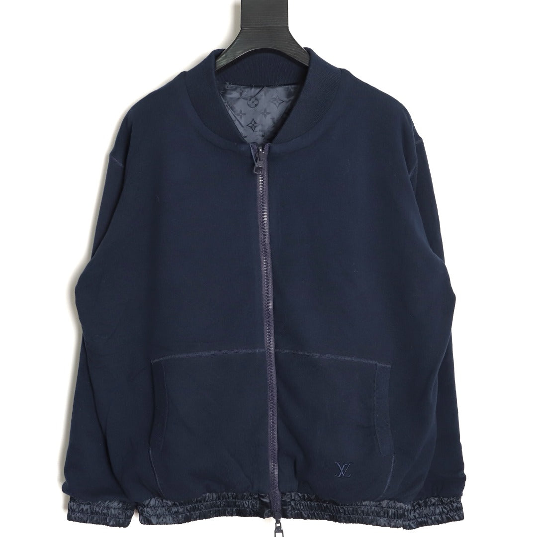 Louis Vuitton LV Tricolor Monogram Reversible Navy Bomber Jacket