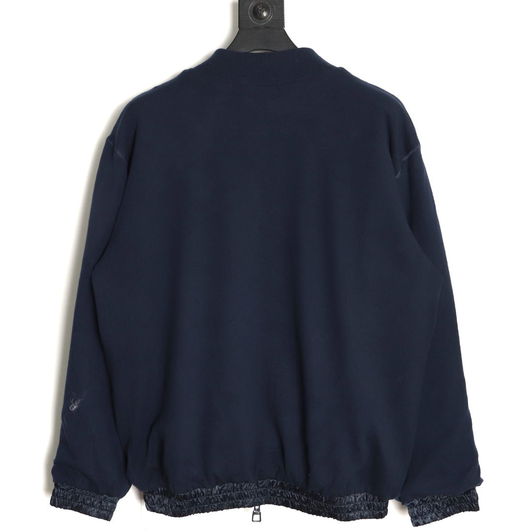 Louis Vuitton LV Tricolor Monogram Reversible Navy Bomber Jacket