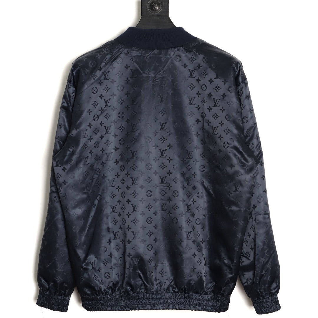 Louis Vuitton LV Tricolor Monogram Reversible Navy Bomber Jacket