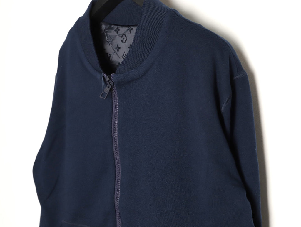 Louis Vuitton LV Tricolor Monogram Reversible Navy Bomber Jacket