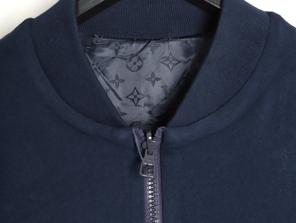Louis Vuitton LV Tricolor Monogram Reversible Navy Bomber Jacket