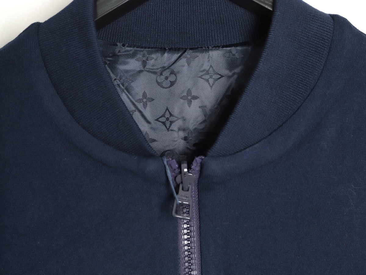 Louis Vuitton LV Tricolor Monogram Reversible Navy Bomber Jacket