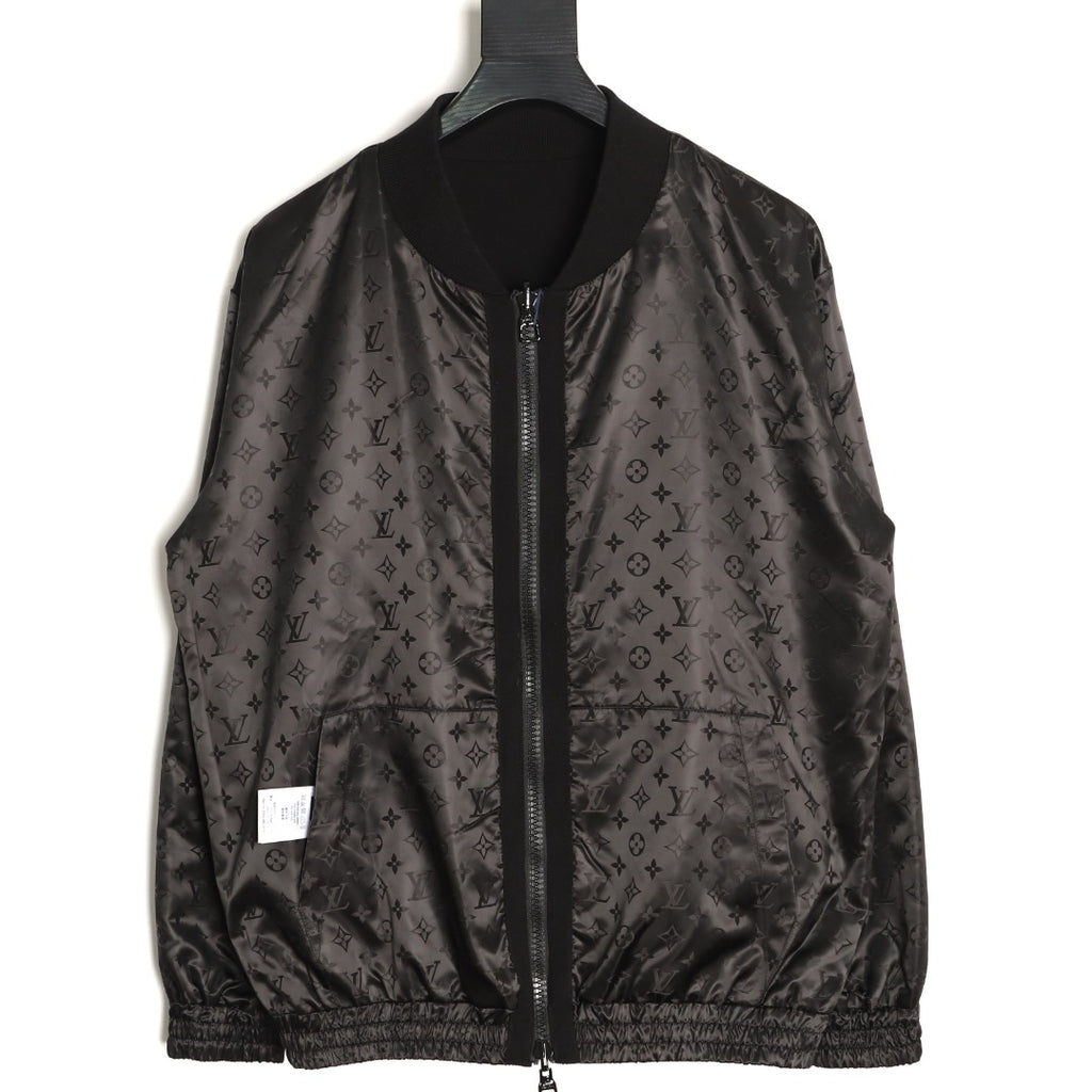 Louis Vuitton LV Tricolor Monogram Reversible Black Bomber Jacket