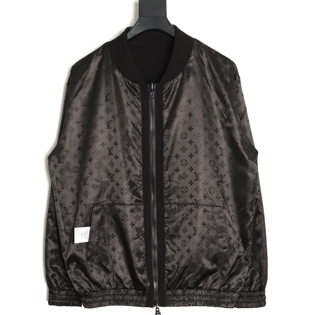 Louis Vuitton LV Tricolor Monogram Reversible Black Bomber Jacket