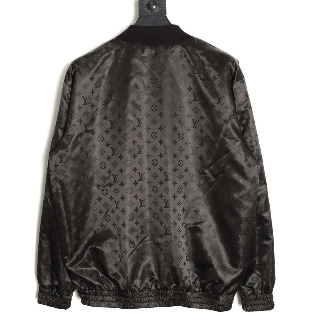 Louis Vuitton LV Tricolor Monogram Reversible Black Bomber Jacket