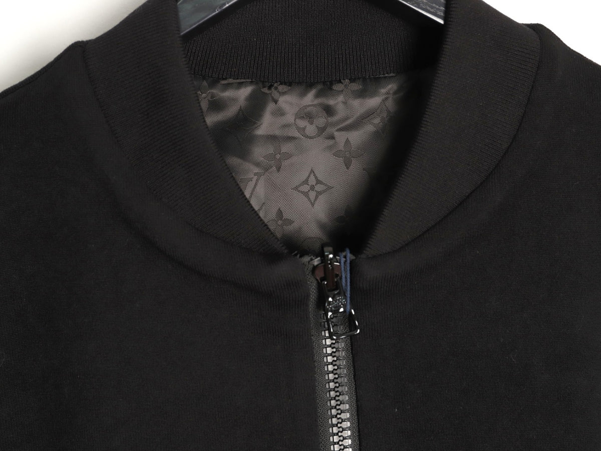 Louis Vuitton LV Tricolor Monogram Reversible Black Bomber Jacket