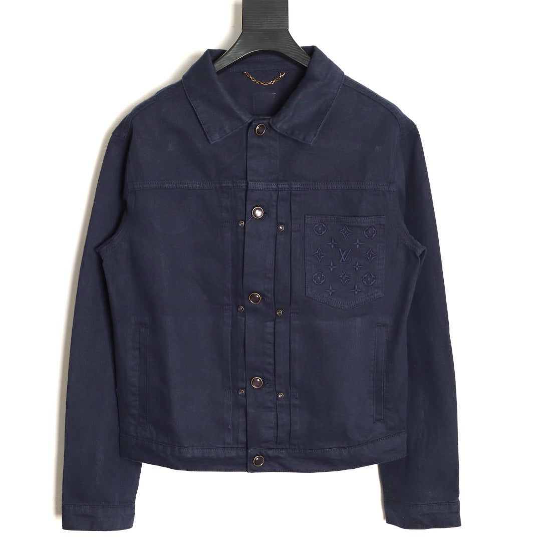 Louis Vuitton LV Embossed Pocket Dark Indigo Denim Trucker Jacket