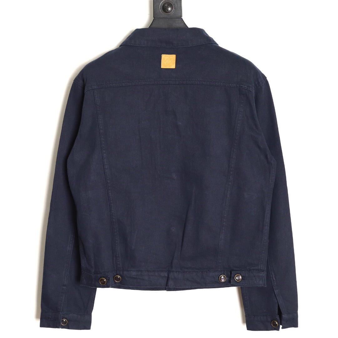 Louis Vuitton LV Embossed Pocket Dark Indigo Denim Trucker Jacket