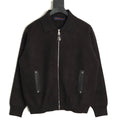 Louis Vuitton LV Leather-Trim Black Knit Blouson Jacket
