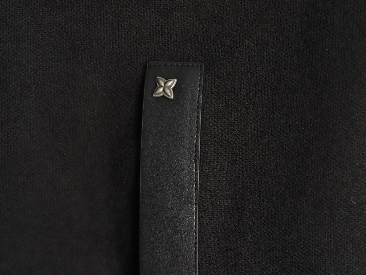 Louis Vuitton LV Leather-Trim Black Knit Blouson Jacket