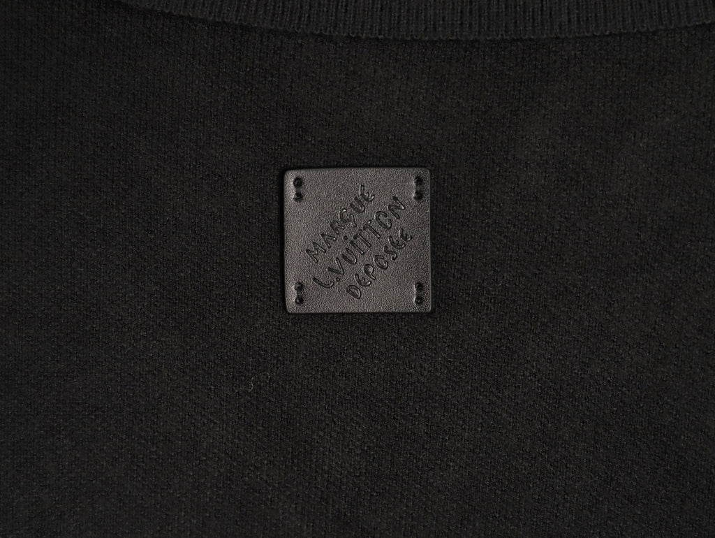 Louis Vuitton LV Leather-Trim Black Knit Blouson Jacket