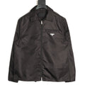 Prada PRD Zip-Pocket Black Nylon Collared Jacket
