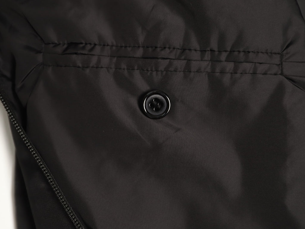Prada PRD Zip-Pocket Black Nylon Collared Jacket