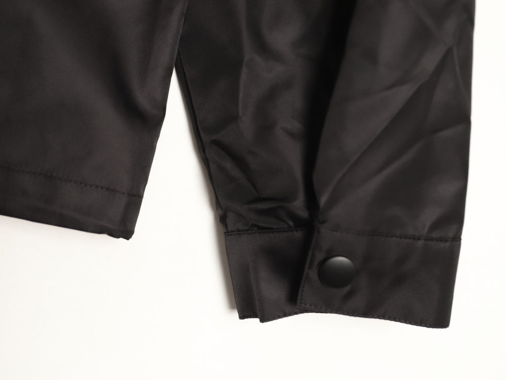 Prada PRD Zip-Pocket Black Nylon Collared Jacket