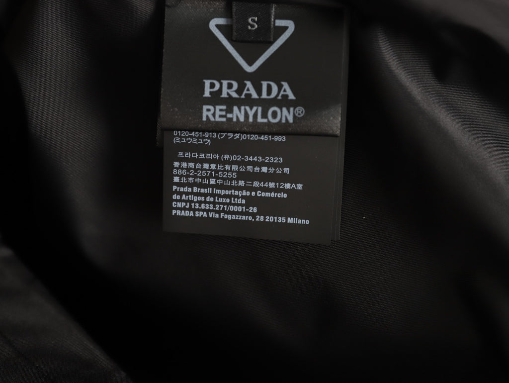 Prada PRD Zip-Pocket Black Nylon Collared Jacket
