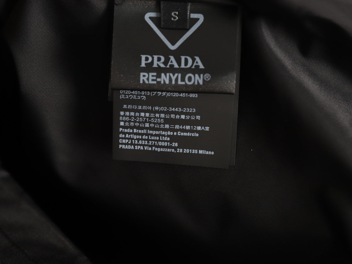 Prada PRD Zip-Pocket Black Nylon Collared Jacket