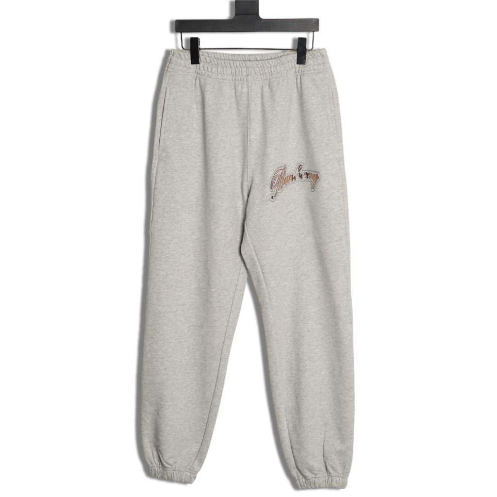 Burberry BBR Check Signature Light Gray Jogger Pants