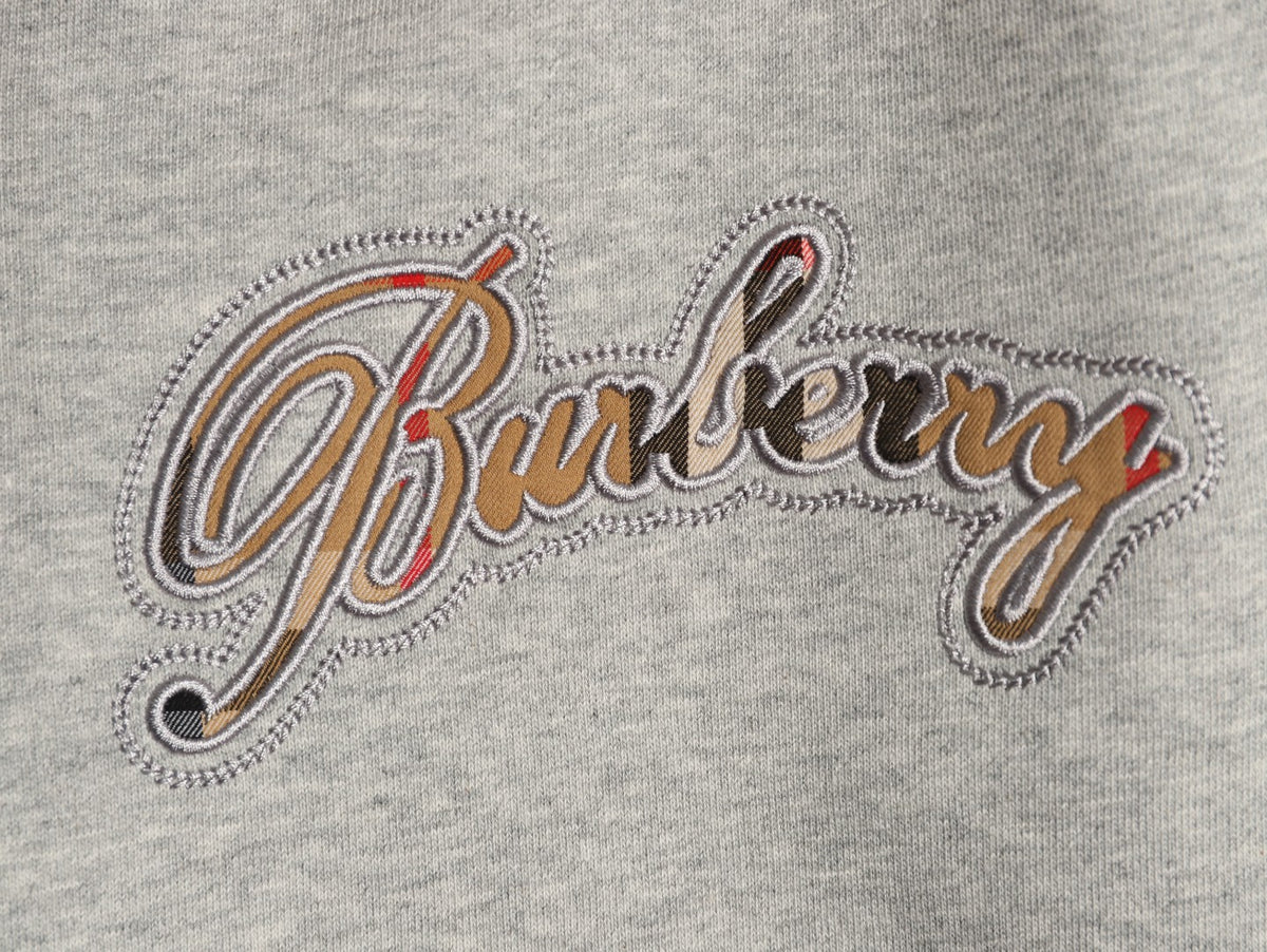 Burberry BBR Check Signature Light Gray Jogger Pants