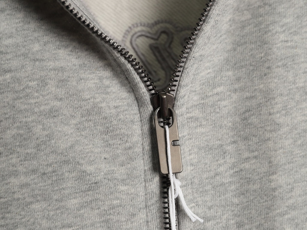 Burberry BBR Check Signature Light Gray Zip Hoodie