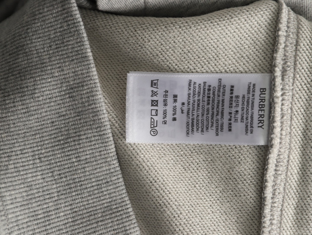 Burberry BBR Check Signature Light Gray Zip Hoodie