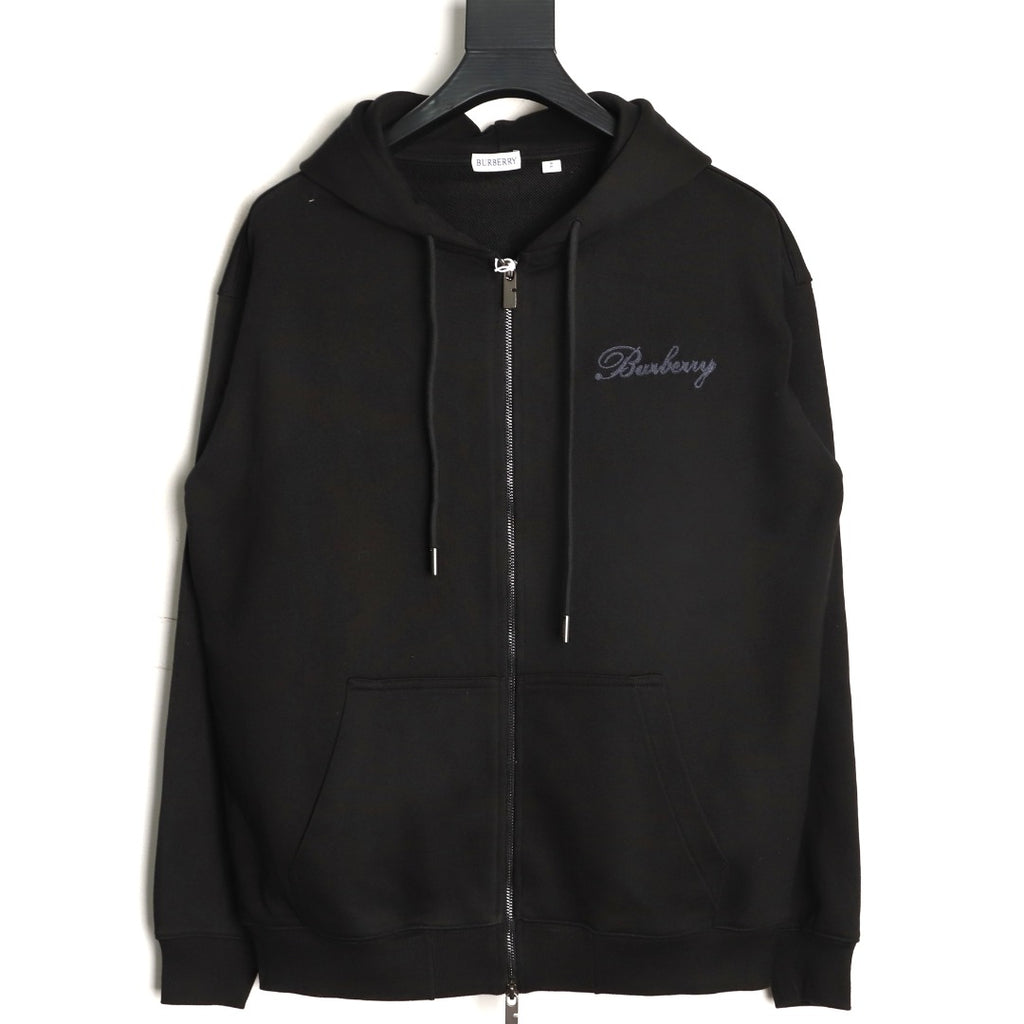 Burberry BBR Check Signature Black Zip Hoodie