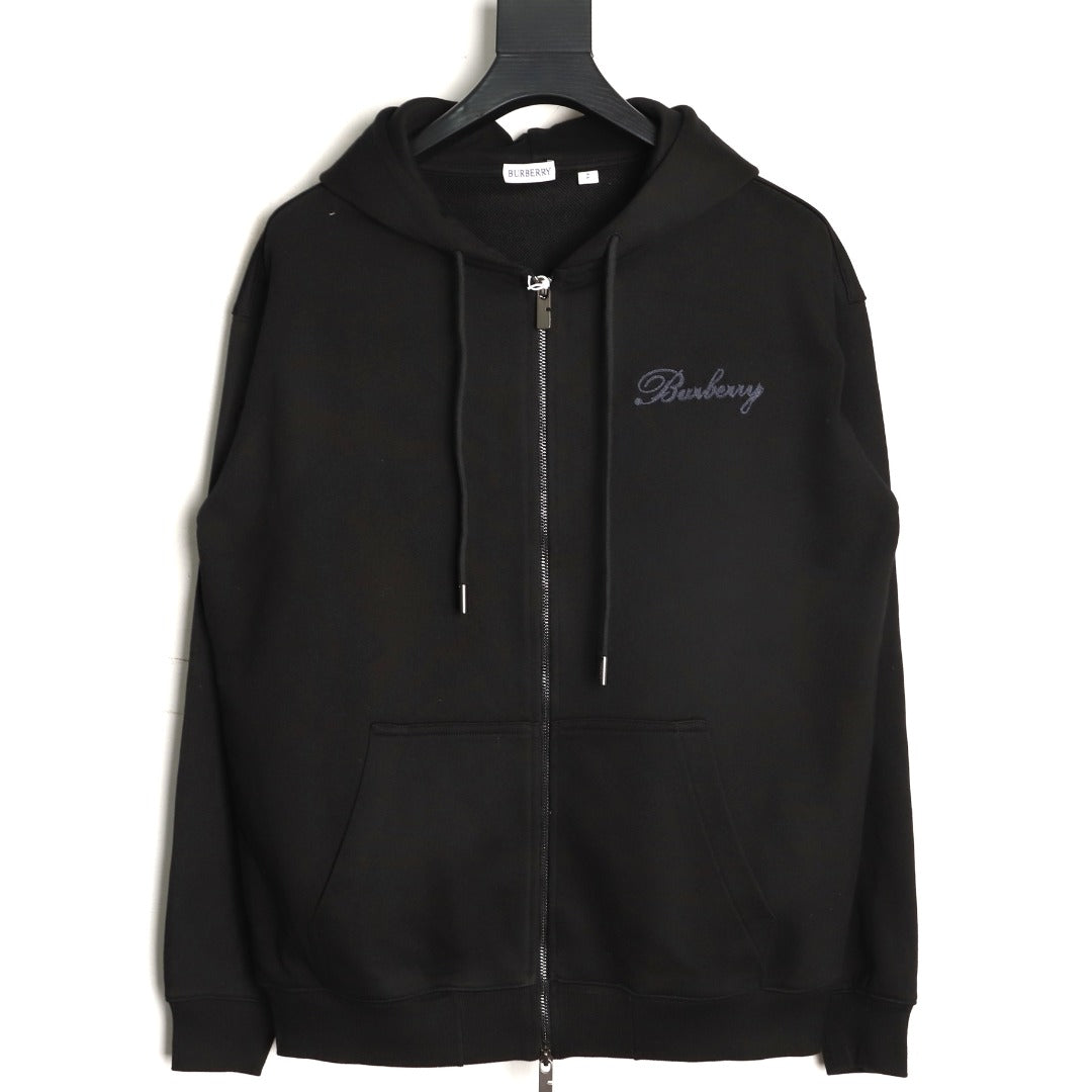 Burberry BBR Check Signature Black Zip Hoodie