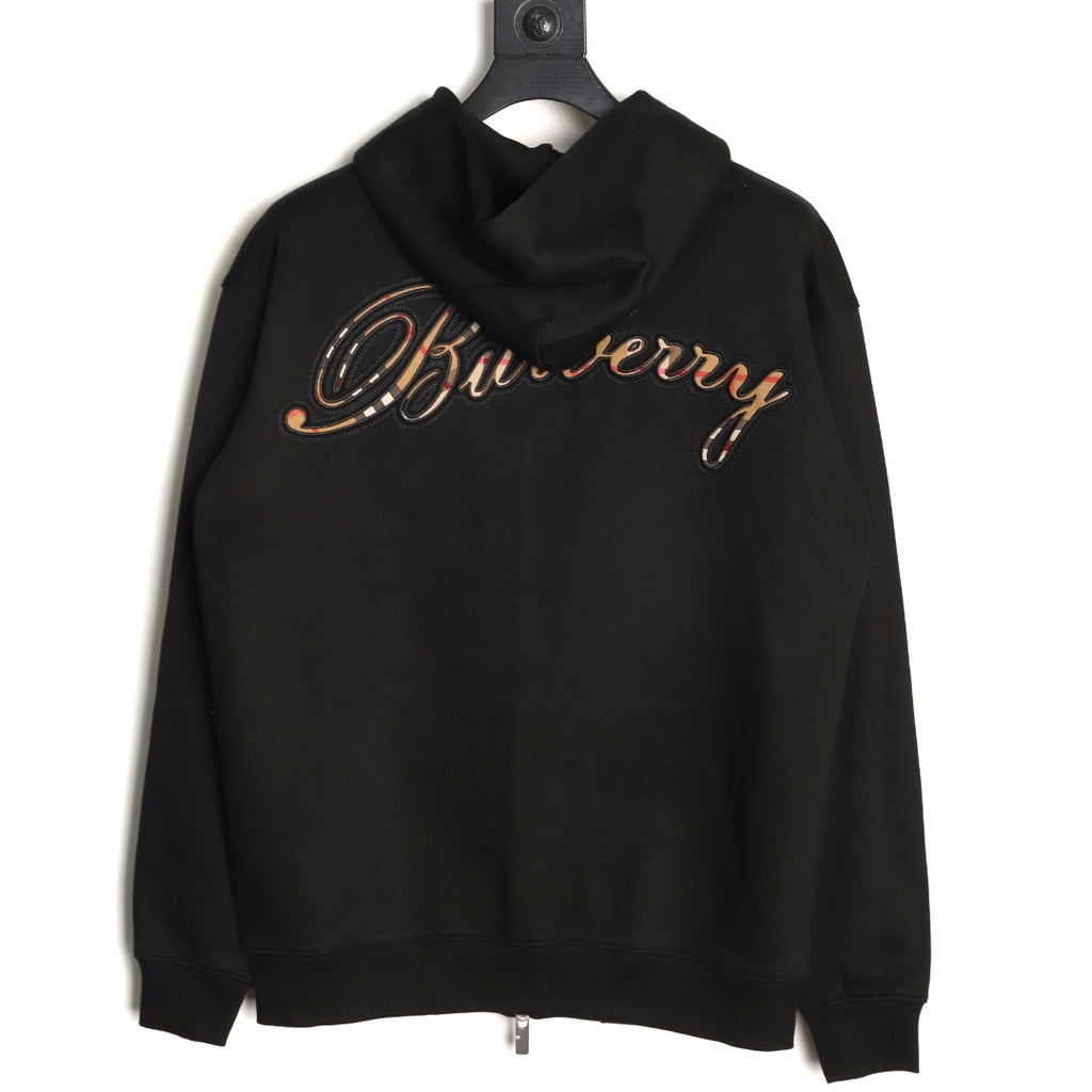 Burberry BBR Check Signature Black Zip Hoodie