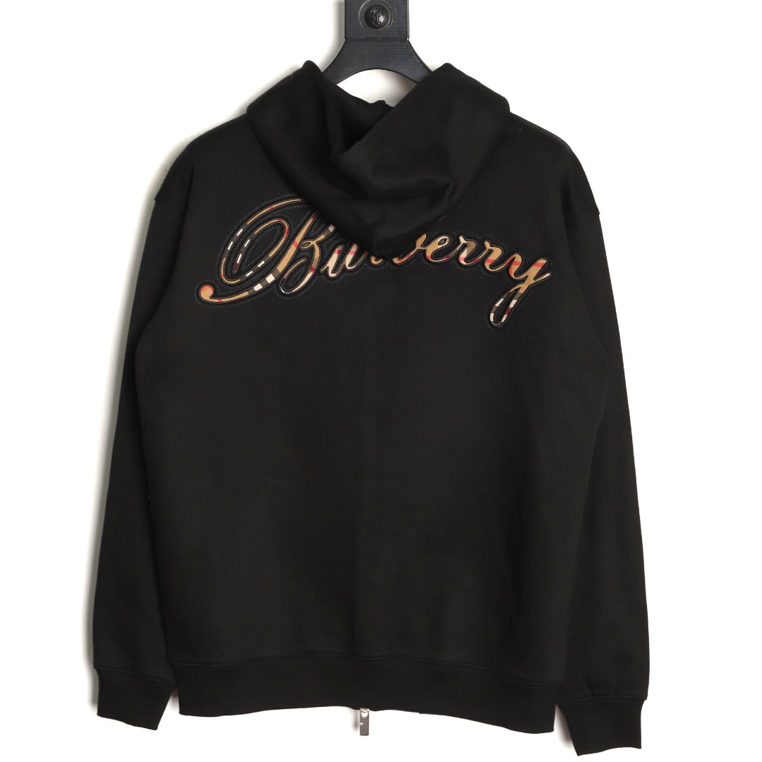 Burberry BBR Check Signature Black Zip Hoodie