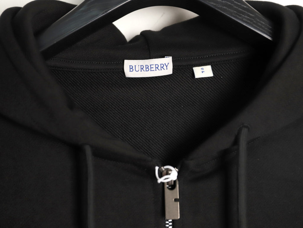 Burberry BBR Check Signature Black Zip Hoodie