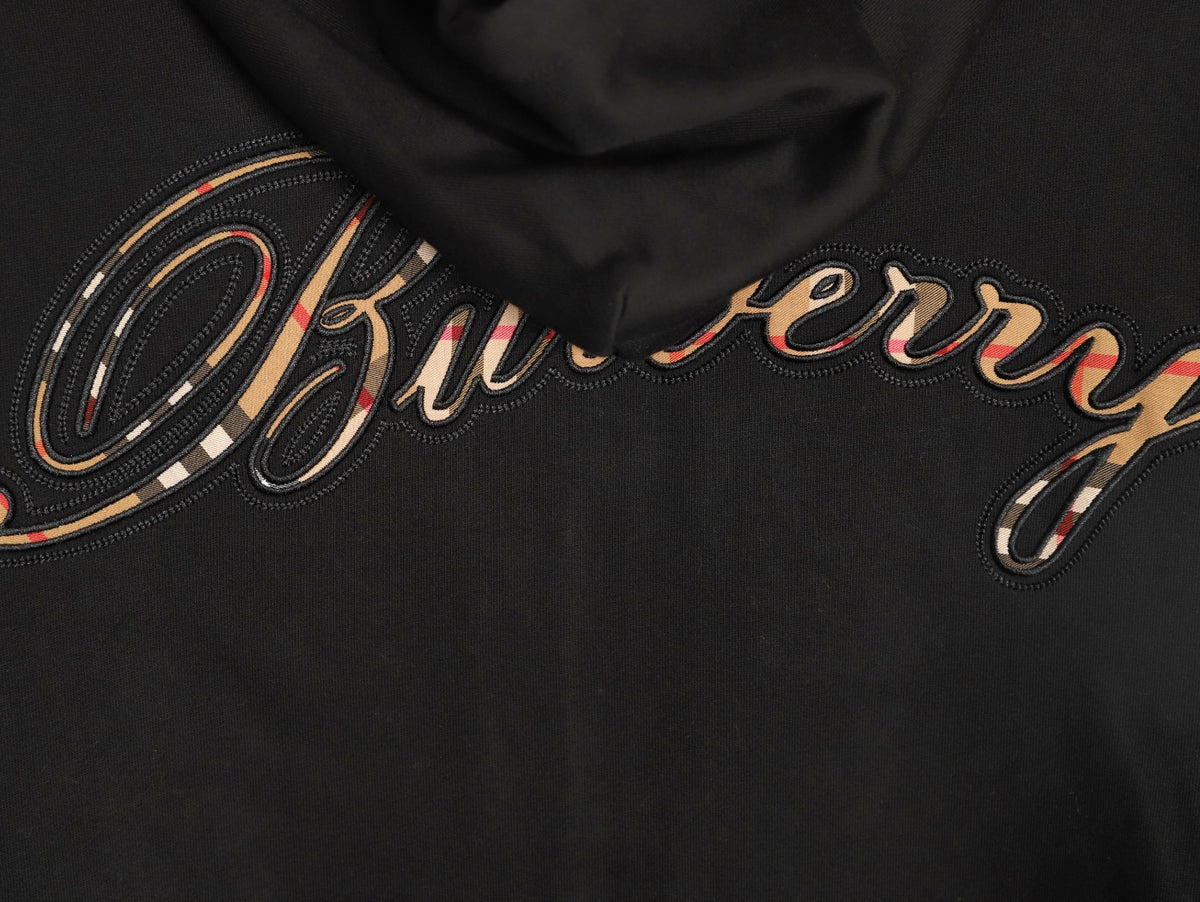 Burberry BBR Check Signature Black Zip Hoodie