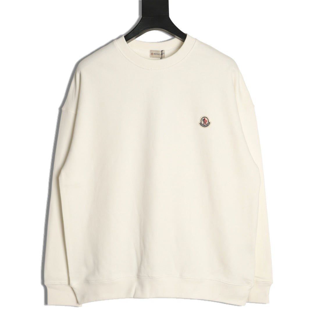 Moncler 26SS Classic Badge Embroidered Ivory Crewneck Sweatshirt