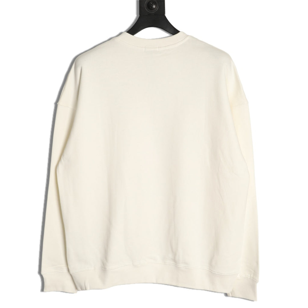 Moncler 26SS Classic Badge Embroidered Ivory Crewneck Sweatshirt