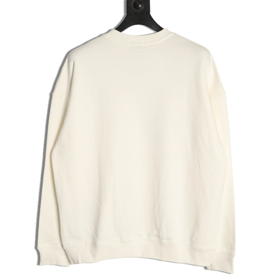 Moncler 26SS Classic Badge Embroidered Ivory Crewneck Sweatshirt