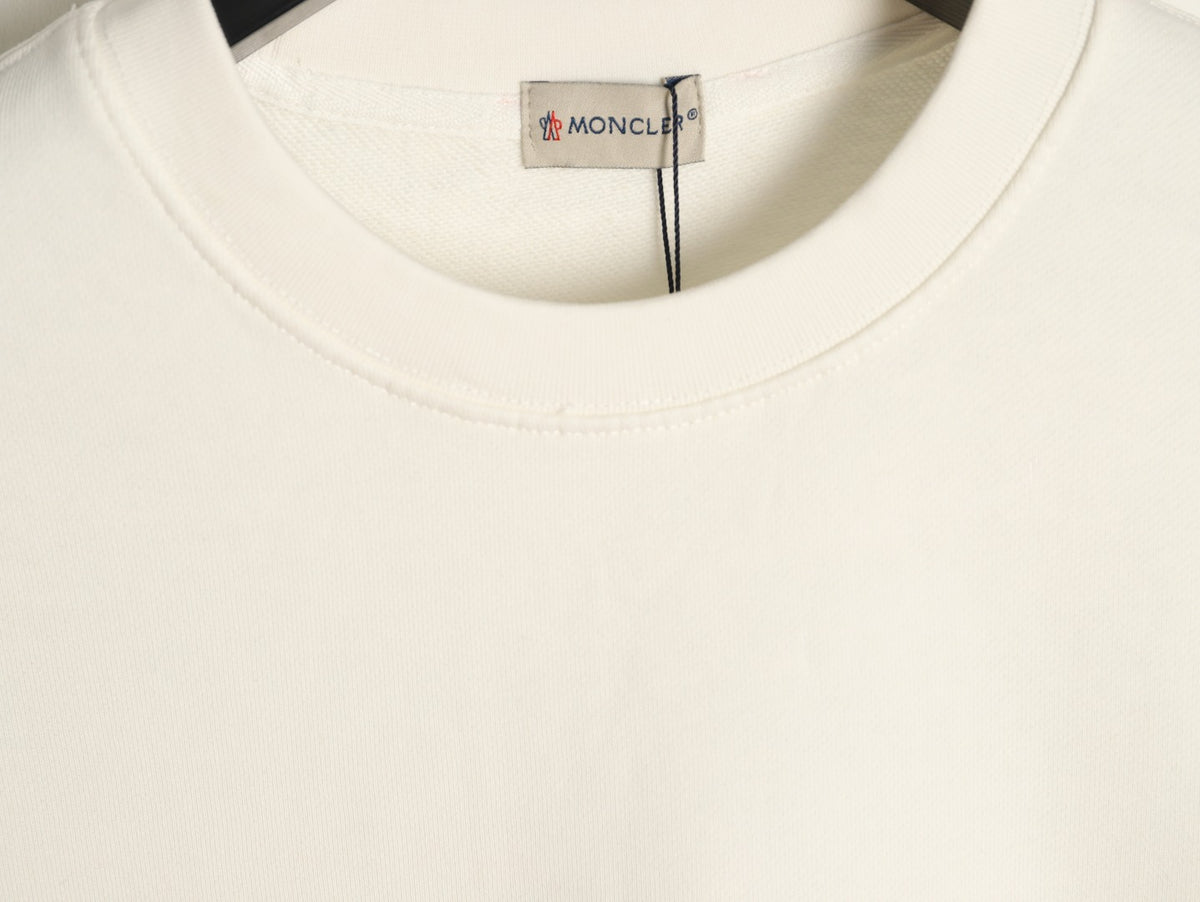 Moncler 26SS Classic Badge Embroidered Ivory Crewneck Sweatshirt