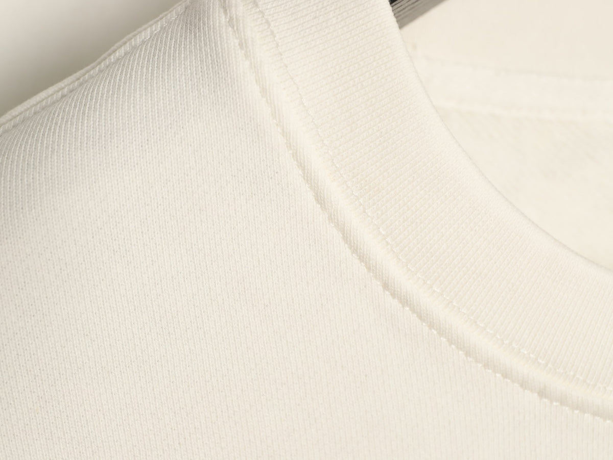 Moncler 26SS Classic Badge Embroidered Ivory Crewneck Sweatshirt