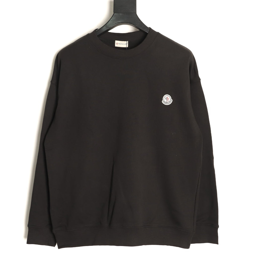 Moncler 26SS Classic Badge Embroidered Black Crewneck Sweatshirt