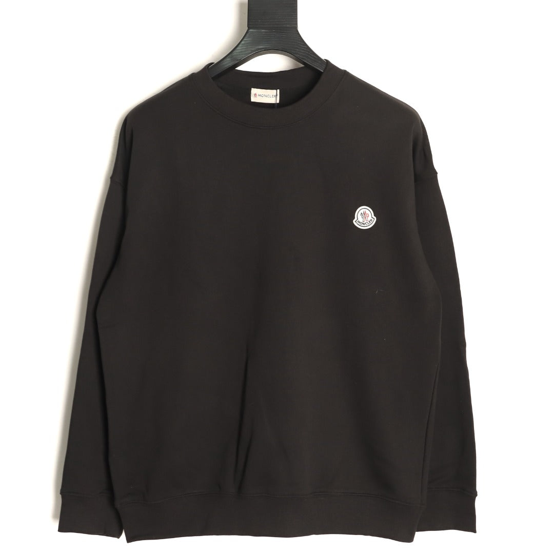Moncler 26SS Classic Badge Embroidered Black Crewneck Sweatshirt