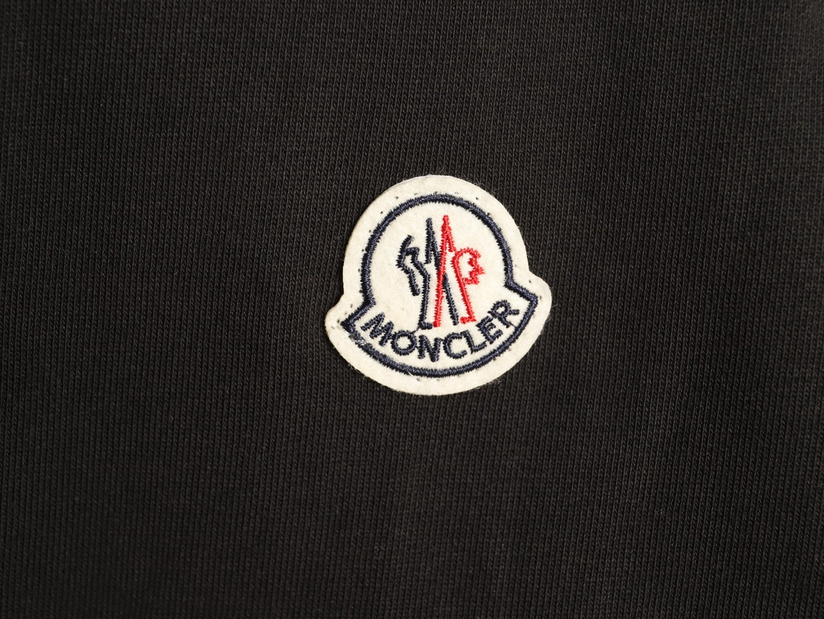 Moncler 26SS Classic Badge Embroidered Black Crewneck Sweatshirt