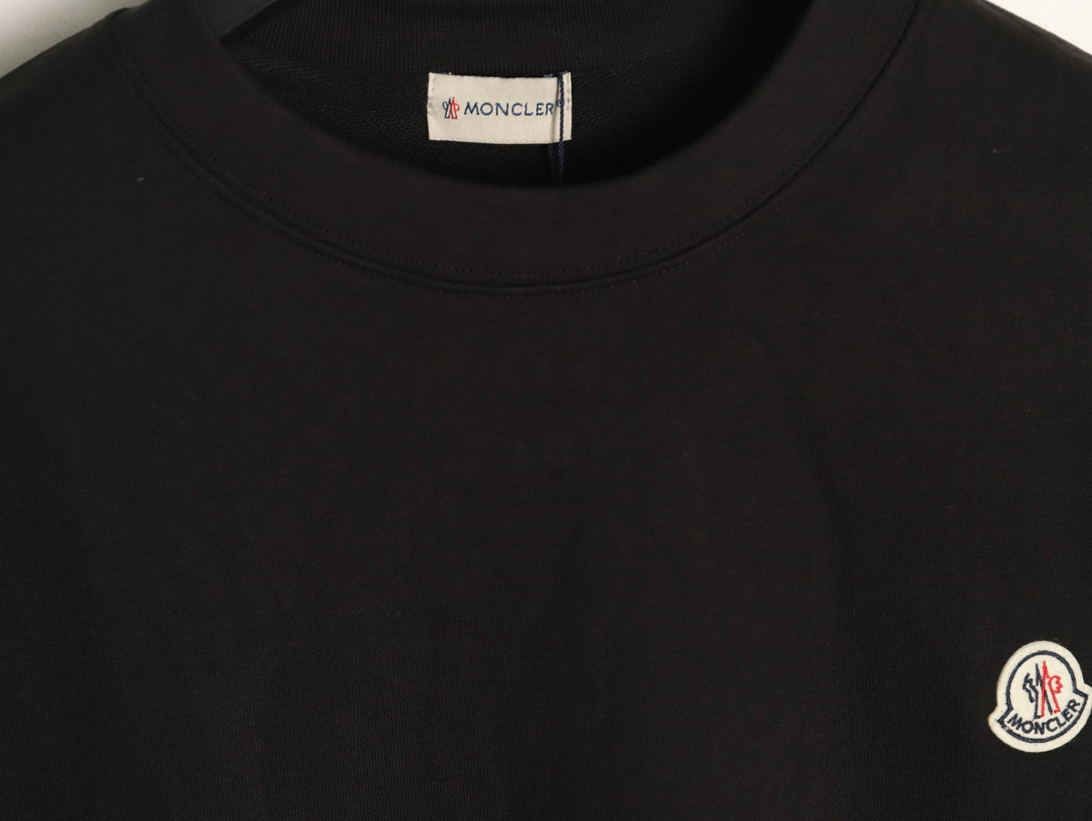 Moncler 26SS Classic Badge Embroidered Black Crewneck Sweatshirt