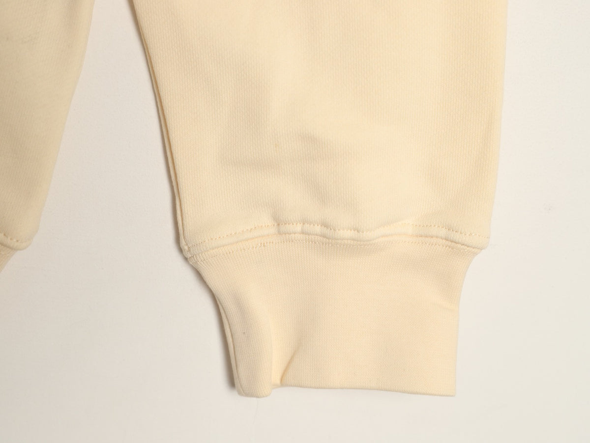 Moncler 26SS Artistic Script Logo Cream Crewneck Sweatshirt