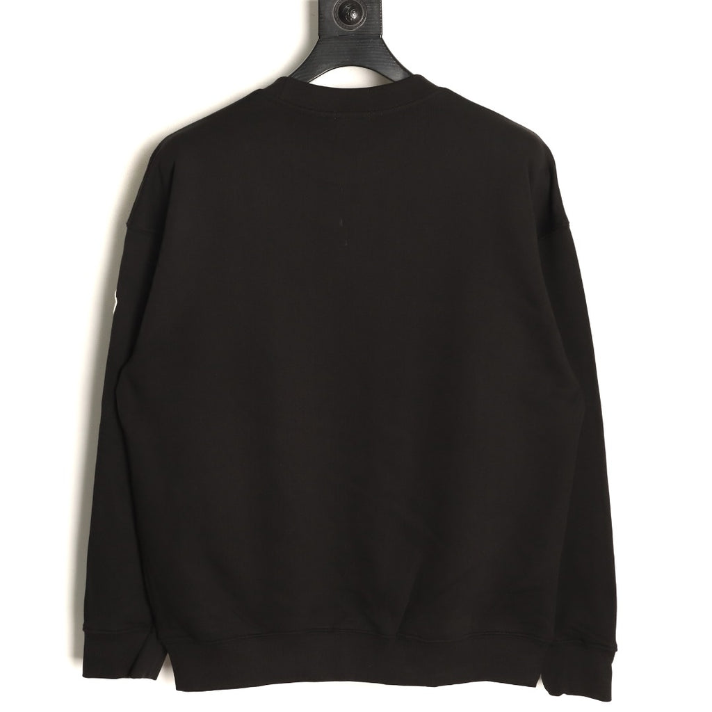 Moncler 26SS Artistic Script Logo Black Crewneck Sweatshirt
