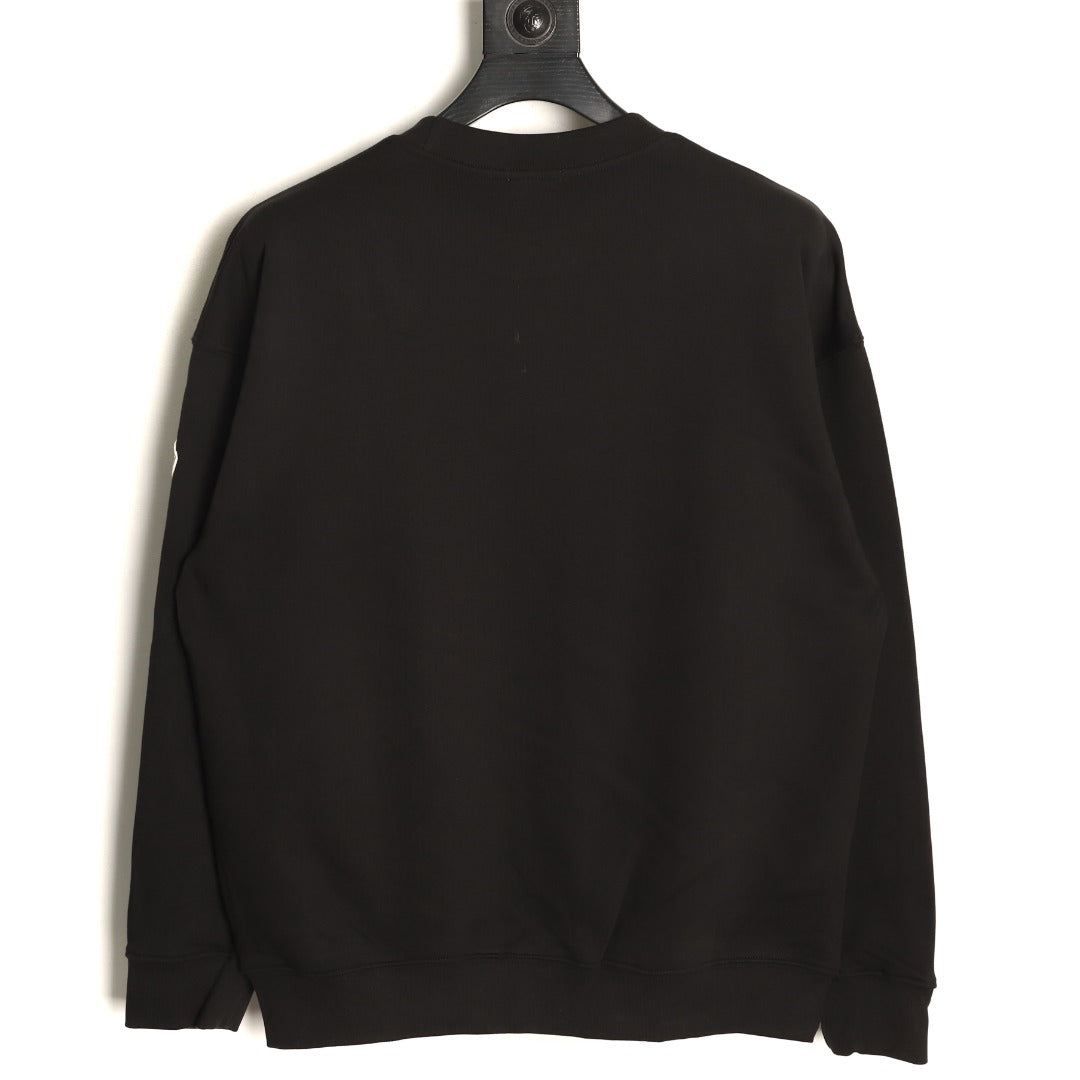 Moncler 26SS Artistic Script Logo Black Crewneck Sweatshirt
