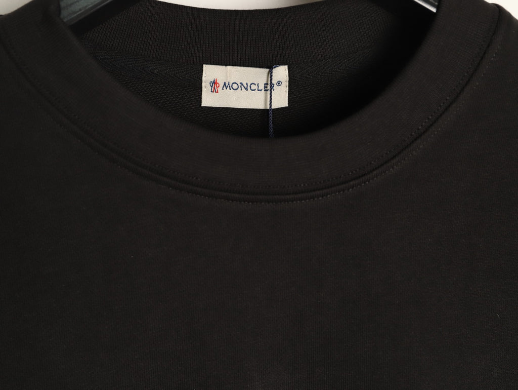 Moncler 26SS Artistic Script Logo Black Crewneck Sweatshirt