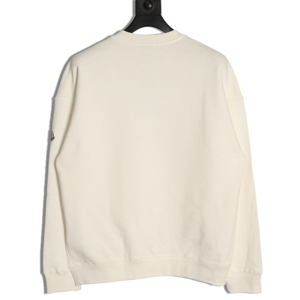 Moncler 26SS Arched Logo Ivory Crewneck Sweatshirt